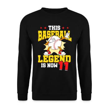Diese Baseball-legende Ist Jetzt 11 Sports Kid - Unisex Pullover - Schwarz - Vorne - Alina (178cm) & Michal (187cm)