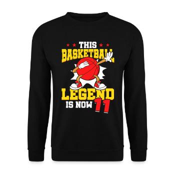 Diese Basketball-legende Ist Jetzt 11 Sports Kid - Unisex Pullover - Schwarz - Vorne - Alina (178cm) & Michal (187cm)