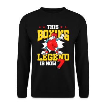 Diese Box-legende Ist Jetzt 7 Sports Kid 7. - Unisex Pullover - Schwarz - Vorne - Alina (178cm) & Michal (187cm)