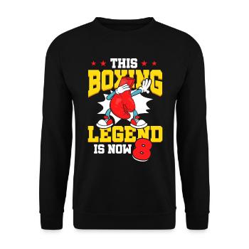 Diese Boxlegende Ist Jetzt 8 Sports Kid 8. - Unisex Pullover - Schwarz - Vorne - Alina (178cm) & Michal (187cm)
