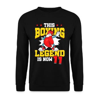 Diese Box-legende Ist Jetzt 11 Sport Kind 11 - Unisex Pullover - Schwarz - Vorne - Alina (178cm) & Michal (187cm)