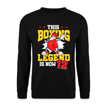 Diese Boxlegende Ist Jetzt 12 Sports Kid 12. - Unisex Pullover - Schwarz - Vorne - Alina (178cm) & Michal (187cm)