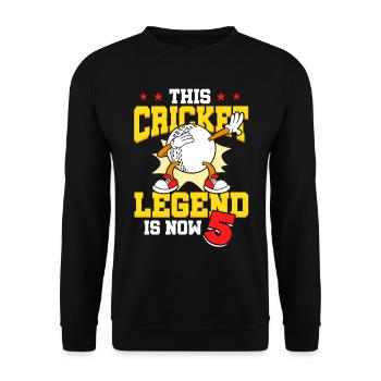 Diese Cricket-legende Ist Jetzt 5 Sport Kind 5. - Unisex Pullover - Schwarz - Vorne - Alina (178cm) & Michal (187cm)