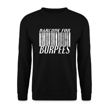 Code à barres Burpee - Sweat-shirt Unisexe - noir - Devant - Alina (178cm) & Michal (187cm)