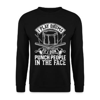Joueur de batterie Je joue de la batterie donc je ne frappe pas les gens I - Sweat-shirt Unisexe - noir - Devant - Alina (178cm) & Michal (187cm)