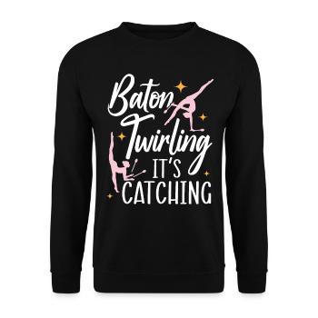 Baton Twirling It's Captivating Baton Twirling - Unisex Sweatshirt - black - Front - Alina (178cm) & Michal (187cm)