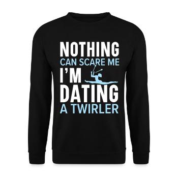 Nothing can scare me, I'm with a Tw - Unisex Sweatshirt - black - Front - Alina (178cm) & Michal (187cm)