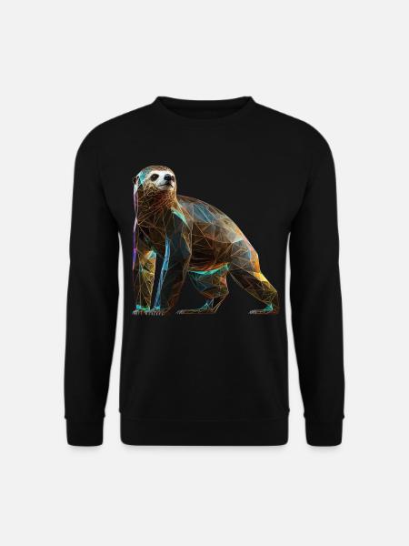 Faultier Polygon Faultierliebhaber Tier Geschenk - Unisex Pullover - Schwarz