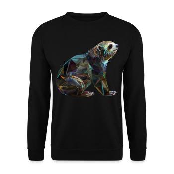 Faultier Polygon Faultierliebhaber Tier Geschenk - Unisex Pullover - Schwarz - Vorne - Alina (178cm) & Michal (187cm)