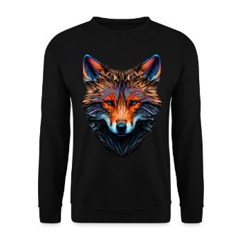 Fuchs Polygon Rotfuchs Füchse Geschenk Kunst Tier - Unisex Pullover - Schwarz - Vorne - Alina (178cm) & Michal (187cm)