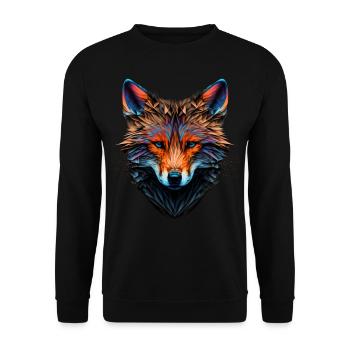 Fuchs Wildtiere Rotfuchs Bunt Geschenk Kunst Tier - Unisex Pullover - Schwarz - Vorne - Alina (178cm) & Michal (187cm)