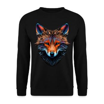 Fuchs Polygon Rotfuchs Füchse Geschenk Kunst Tier - Unisex Pullover - Schwarz - Vorne - Alina (178cm) & Michal (187cm)