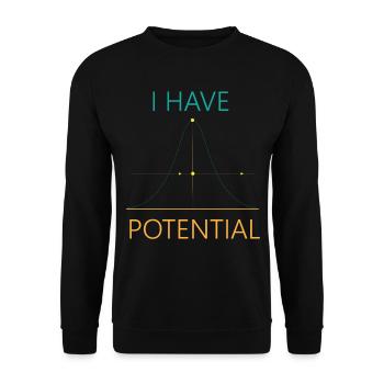 J’ai un potentiel de majeure en physique - Sweat-shirt Unisexe - noir - Devant - Alina (178cm) & Michal (187cm)