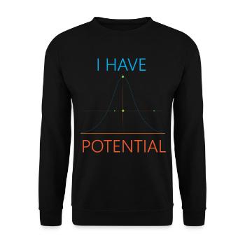 Majeure en physique J’ai du potentiel - Sweat-shirt Unisexe - noir - Devant - Alina (178cm) & Michal (187cm)