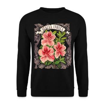 Vintage Blumen Azalee, botanische Azalee Indica - Unisex Pullover - Schwarz - Vorne - Alina (178cm) & Michal (187cm)