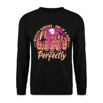 May 1958 anniversary 1958 Retro 1958 May - Unisex Sweatshirt - black - Front - Alina (178cm) & Michal (187cm)