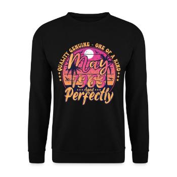 May 1963 anniversary 1963 Retro 1963 May - Unisex Sweatshirt - black - Front - Alina (178cm) & Michal (187cm)