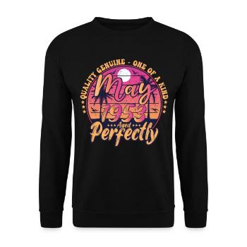 May 1953 anniversary 1953 Retro 1953 May - Unisex Sweatshirt - black - Front - Alina (178cm) & Michal (187cm)