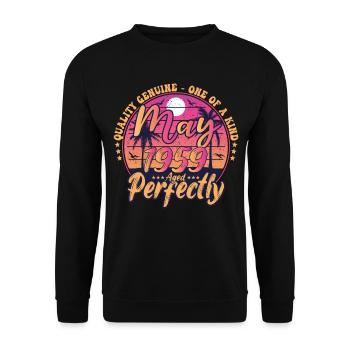 May 1959 anniversary 1959 Retro 1959 May - Unisex Sweatshirt - black - Front - Alina (178cm) & Michal (187cm)