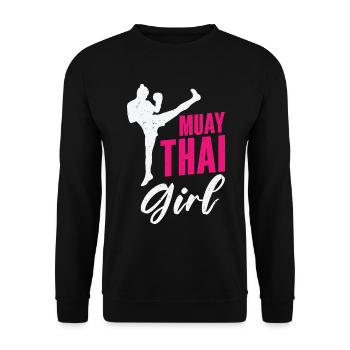 International Women's Day Muay Thai Girl Power - Unisex Sweatshirt - black - Front - Alina (178cm) & Michal (187cm)