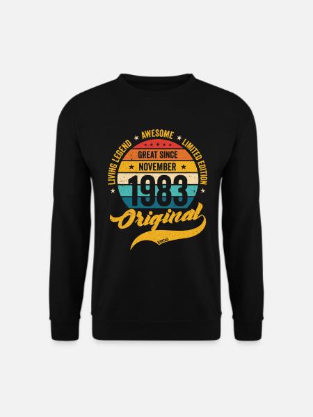 Retro 40 Jahre November 1983 Geburtstag Vintage - Unisex Pullover - Schwarz