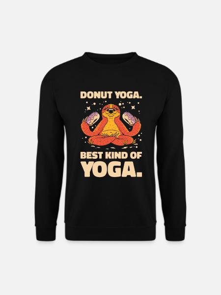 Donut Yoga Faultier Donut Faultier Liebhaber Yoga - Unisex Pullover - Schwarz