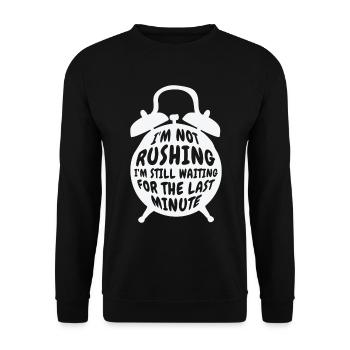 Procrastinating Alarm Clock Procrastinator Work - Unisex Sweatshirt - black - Front - Alina (178cm) & Michal (187cm)