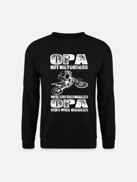 Opa Mit Motocross Wie Ein Normaler Opa Nur Cooler - Unisex Pullover - Schwarz