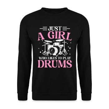 Just A Girl Who Likes To Playing Drums - Drummer Girl - Sweat-shirt Unisexe - noir - Devant - Alina (178cm) & Michal (187cm)