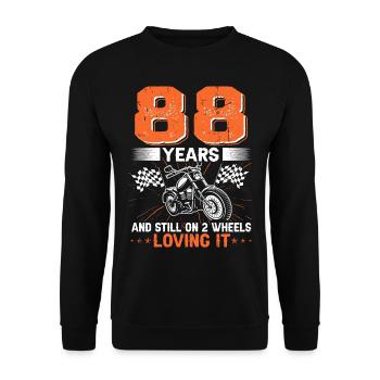 88 Years And Still On 2 Wheels 88th Birthday - Unisex Sweatshirt - black - Front - Alina (178cm) & Michal (187cm)