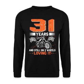31 Years And Still On 2 Wheels 31th Birthday - Unisex Sweatshirt - black - Front - Alina (178cm) & Michal (187cm)
