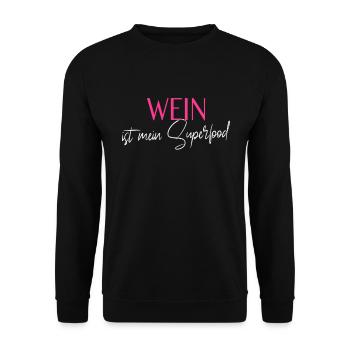 cooler Wein Spruch - Unisex Pullover - Schwarz - Vorne - Alina (178cm) & Michal (187cm)