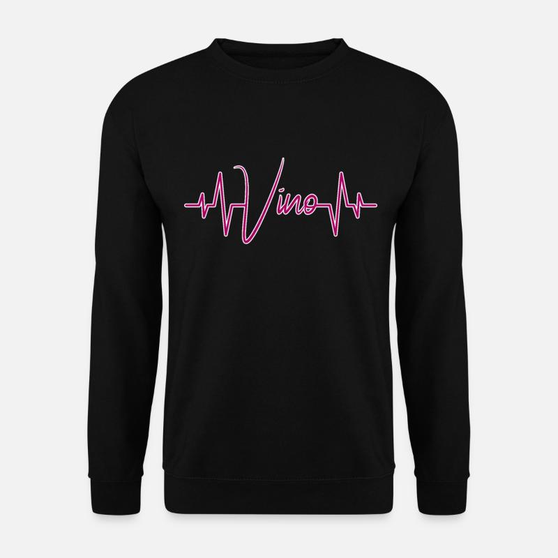 Wine Vino heartbeat - Unisex Sweatshirt - black