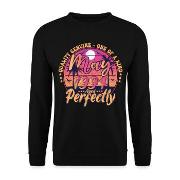 May 1994 anniversary 1994 Retro 1994 May - Unisex Sweatshirt - black - Front - Alina (178cm) & Michal (187cm)