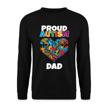 World Autism Day 2023 Proud Papa - Unisex Sweatshirt - black - Front - Alina (178cm) & Michal (187cm)