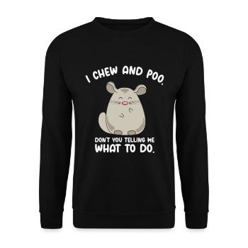 Chinchilla Niedliches Tier Haustier Chinchilla - Unisex Pullover - Schwarz - Vorne - Alina (178cm) & Michal (187cm)