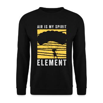 Skydiving Skydiver Skydive Parachuting Air Spirit - Unisex Sweatshirt - black - Front - Alina (178cm) & Michal (187cm)