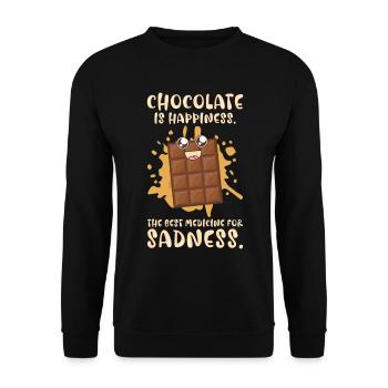 Beste Medizin Schokolade Dessert - Unisex Pullover - Schwarz - Vorne - Alina (178cm) & Michal (187cm)