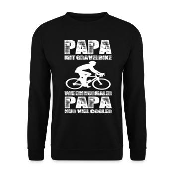 Papa Mit Gravelbike Wie Ein Normaler Papa Nur - Unisex Pullover - Schwarz - Vorne - Alina (178cm) & Michal (187cm)