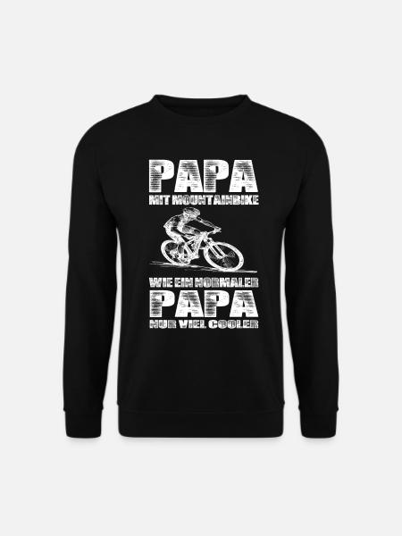 Papa Mit Mountainbike Wie Ein Normaler Papa Nur - Unisex Pullover - Schwarz