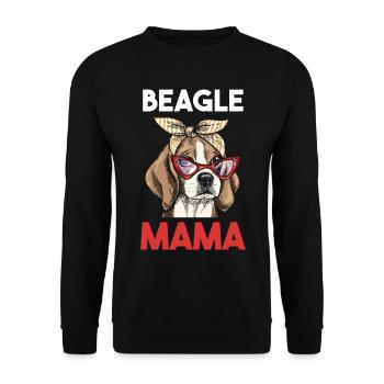 Hund Beagle Mama - Unisex Pullover - Schwarz - Vorne - Alina (178cm) & Michal (187cm)