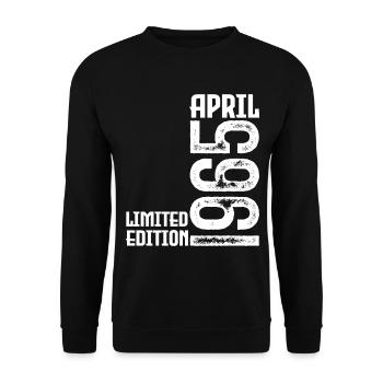 Gift April 1965. Birthday April 1965. April. - Unisex Sweatshirt - black - Front - Alina (178cm) & Michal (187cm)