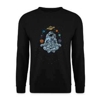 Future Astronaut Meditation - Unisex Sweatshirt - black - Front - Alina (178cm) & Michal (187cm)