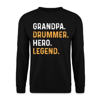 Joueur de tambour Grandpa Drummer - Grand-père Drummer Hero - Sweat-shirt Unisexe - noir - Devant - Alina (178cm) & Michal (187cm)