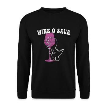 funny wine dinosaur saying - Unisex Sweatshirt - black - Front - Alina (178cm) & Michal (187cm)