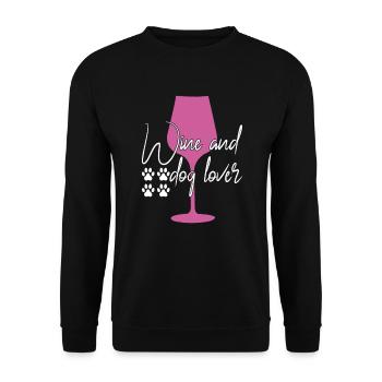 Amateurs de vin et de chiens - Sweat-shirt Unisexe - noir - Devant - Alina (178cm) & Michal (187cm)