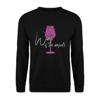 Réponse du vin en disant - Sweat-shirt Unisexe - noir - Devant - Alina (178cm) & Michal (187cm)