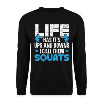 La vie a ses hauts et ses bas que je les appelle - Sweat-shirt Unisexe - noir - Devant - Alina (178cm) & Michal (187cm)