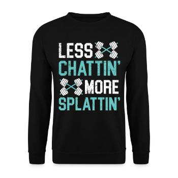 Less chatting, more splashing Trainer Gym Fitne - Unisex Sweatshirt - black - Front - Alina (178cm) & Michal (187cm)
