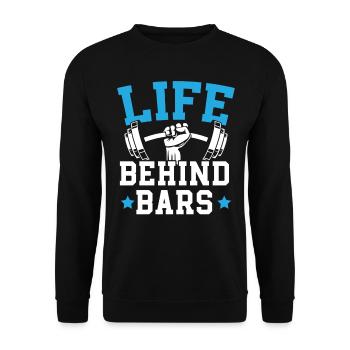 Life Behind Bars Trainer Weightlifting Fitnesses - Unisex Sweatshirt - black - Front - Alina (178cm) & Michal (187cm)
